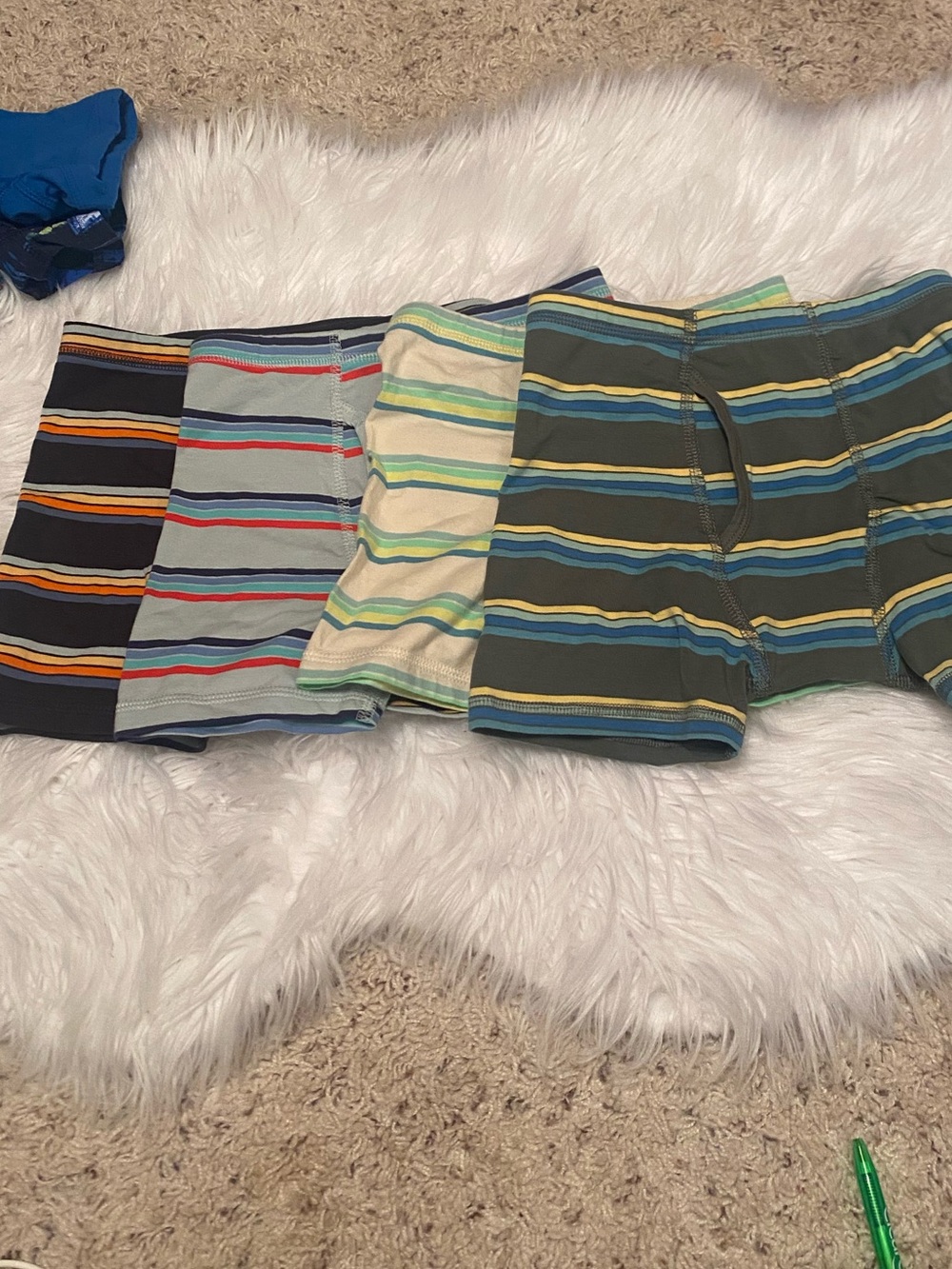 NWOT GAP Boys Striped Boxer Shorts - Green, Blue, Yellow 4 pack S(6/7)